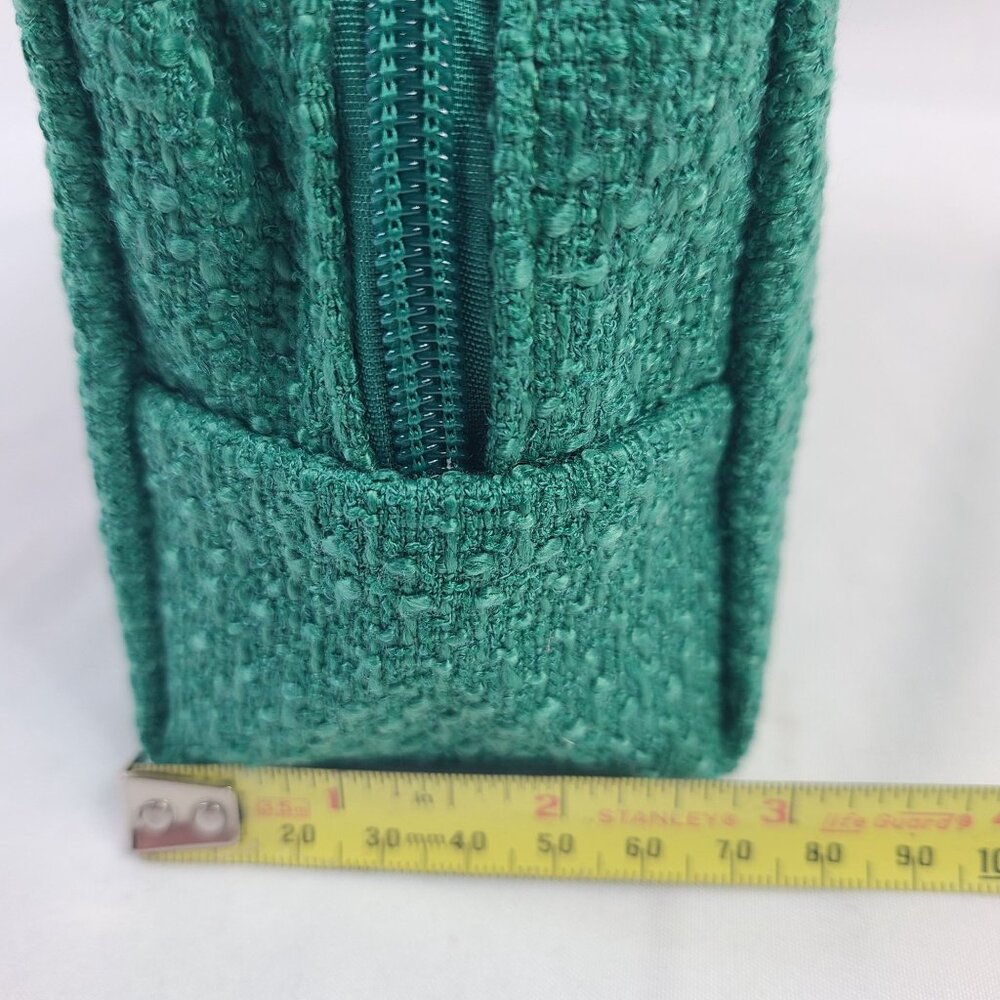 NWTShiraleah Mara Bow Small Green Zip Pouch With Pink Beaded Bow Design - Picture 6 of 7